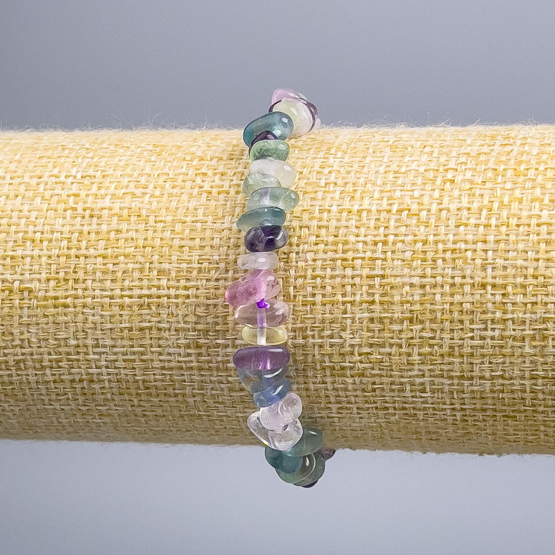 Fluorite Grains Bracelet, diameter 9x5(±)mm, length 18cm (stretch)