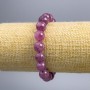 Tourmaline Rubellite Bracelet natural stone smooth beads, diameter 10.5 mm ±, length 18 cm (stretch)
