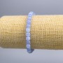 Aquamarine Bracelet Smooth Beads, 6.5 mm diameter, length 18 cm (stretch)