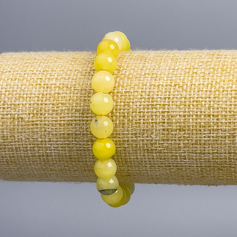 Bracelet Hematized Quartz Hair-like Smooth Bead, diameter 8mm±, length 18cm (stretch)