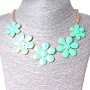 Necklace 'Daisies' Gold Shine Aquamarine 30x40 mm