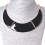 Doorway Necklace in 3 parts Gold metal and black gloss (130x20 mm)