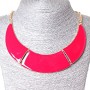 Gate Necklace in 3 parts Gold-tone metal and red gloss (130x20 mm)