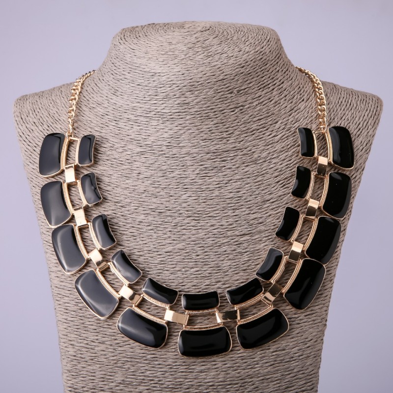 Necklace with Black Enamel, length 50-55 cm