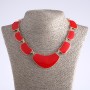 Necklace with red enamel "Athena", length 55 cm, metal color "gold"