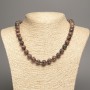 Leopard Jasper Necklace (plated acrylic) smooth bead, diameter 10mm±, length 49cm ±