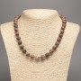 Leopard Jasper Necklace (Acrylic Beads) Smooth Bead, 10mm diameter ±, length 49cm ±