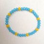 Bracelet "Ukraine" Czech Crystals Yellow-Blue, diameter 5x6 mm, length 18 cm ± (stretch)