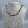 Natural gemstone Tourmaline faceted bead necklace, diameter 10x14+-mm, length 48cm