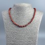 Red Jasper Bead Necklace with Faceted Round Beads, 6+-mm diameter, 48 cm length
