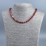 Red Jasper Beads Necklace, smooth round beads, 6 mm diameter ±, length 48 cm