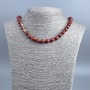 Jasper Beads Necklace Red Jasper Smooth Round Beads, diameter 8+-mm, length 48 cm