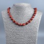 Red Jasper Bead Necklace with Faceted Beads, diameter 10x12+-mm, length 48 cm