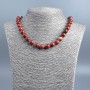 Jasper Beads Necklace, Red Jasper, smooth round beads, diameter +-mm, length 48 cm