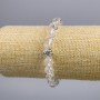 Bracelet made of Mountain Crystal with Rose inlay, smooth bead, diameter about 8+-mm, length 18cm stretch