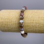 Bracelet with Botswana Agate, smooth round beads 8± mm, 18 cm length, stretch