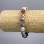 Bracelet of Botswana Agate Natural Stone Smooth Round Beads, diameter 10+-mm, length 18cm stretch