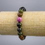 Bracelet Tourmaline (individual) smooth bead, diameter 10+-mm, length 18cm stretch