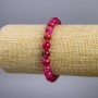 Bracelet Watermelon Tourmaline (artificial) smooth bead, diameter 8+-mm, length 18cm stretch