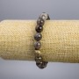 Bracelet Sunstone Natural Stone Smooth Bead, diameter 10+-mm, length 18cm stretch