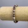 Bracelet of Sunstone natural stone smooth beads, diameter 8+-mm, length 18cm stretch