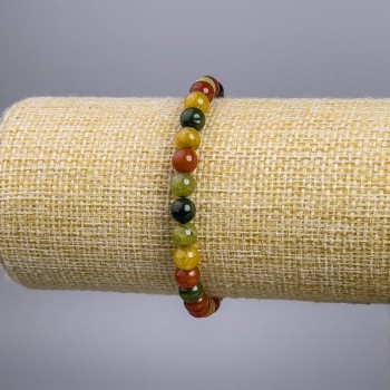 Bracelet "Jasper" multicolor (individually sold) smooth bead, diameter 6+-mm, length 18cm stretch