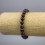 Garnet Stone Bracelet, smooth round beads 11mm ±, length 18cm stretch