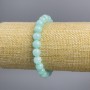 Aquamarine gemstone bracelet, azure smooth bead, diameter 8+-mm, length 18cm stretch