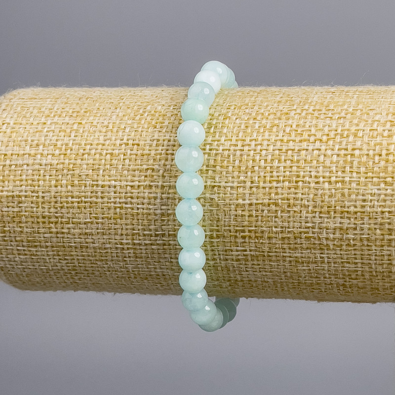 Larimar Bracelet Smooth Bead, 6mm diameter +-, 18cm length stretch