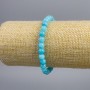 Bracelet with Aquamarine Stone Blue Smooth Beads, diameter 6+-mm, length 18 cm stretch