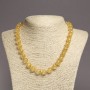 Citrine Necklace with Smooth Beads, 10 mm ± diameter, 45 cm length