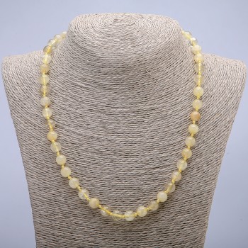 Citrine Beads Necklace, Smooth Round Beads Ø6mm, 45cm Length +