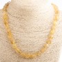 Rutilated Quartz Necklace, Hairy Gold, 21 cm length, bead diameter 0.9×1.1 cm