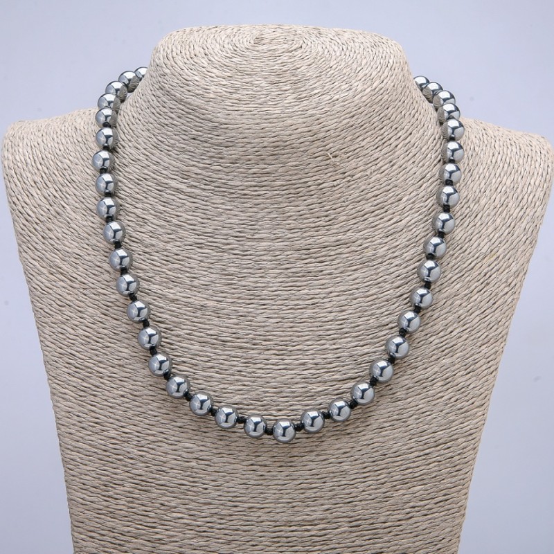 Terahertz Beads Smooth Sphere 8mm Diameter, 45cm Length +