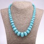 Bead Necklace Turquoise Disc, Enlarging Size 8-20 (+/-) mm, Length 48 cm