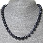 Necklace Aventurine (synthetic) Blue Sand Cairo Night, faceted 9mm beads, 45cm length