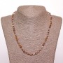 Necklace of Rutilated Quartz "Hairy" oval bead with hair-like inclusions "milk chocolate", diameter 6mm (±), length 50cm
