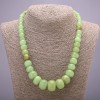 Onyx gemstone necklace smooth rondelle increasing size, diameter 8x6-20x13mm, length 52cm