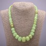 Onyx gemstone necklace smooth rondelle increasing size, diameter 8x6-20x13mm, length 52cm