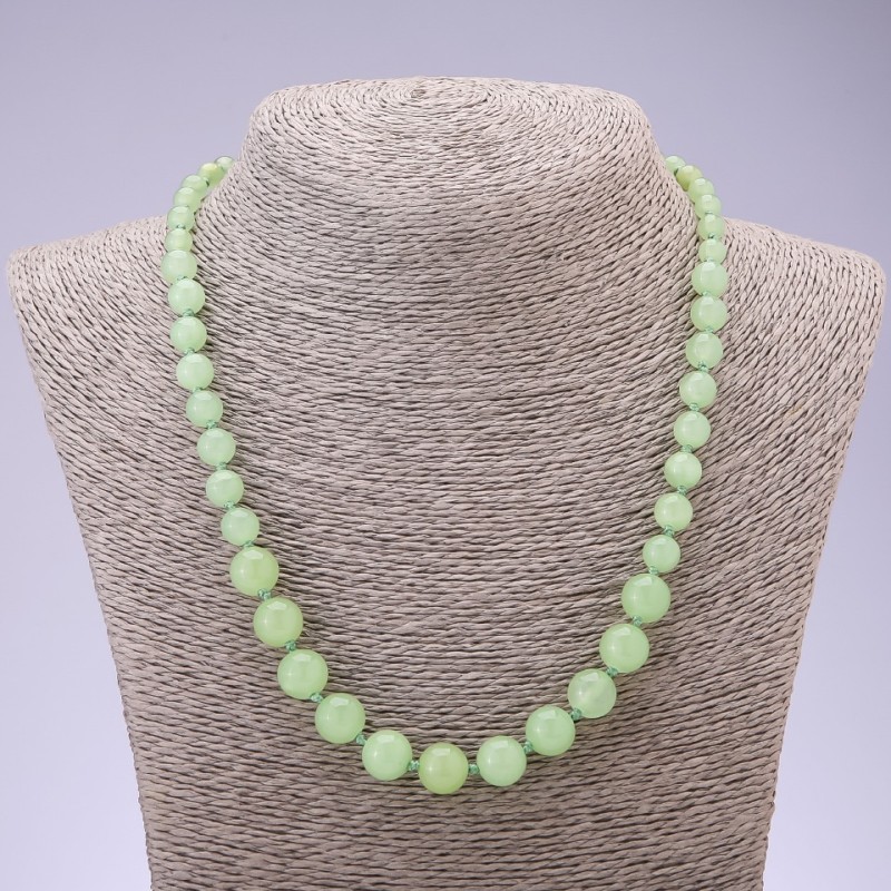 Necklace with Onyx Beads, diameter 6-10mm, length 47cm, knotted stringing, Onyx, length 47cm