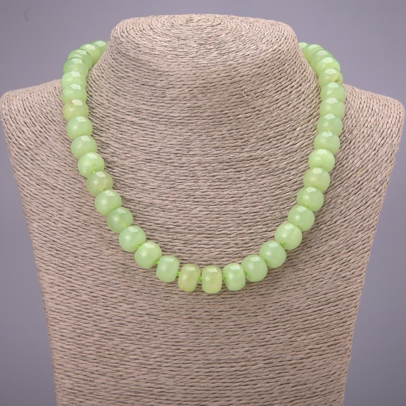 Onyx Bead Necklace Smooth Rondelle, 12x9mm (±) Bead Diameter, 45cm Length