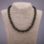 Necklace of Natural Stone Sunstone Obsidian Smooth Bead, diameter 10mm, length 48cm