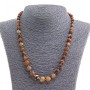Jasper Bead Necklace, landscape pattern, natural stone, round beads on a 6-11 mm range, length 45 cm