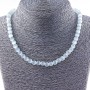 Cat's Eye Bead Necklace 8mm Gray, 40cm