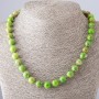 Variscite Necklace Light Green, Length 45cm, Diameter 9-10mm