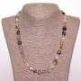 Necklace with Rutile Quartz "Hairy" flat faceting, diameter 8-10mm, length 50cm
