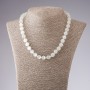 Cat's Eye White Pearl Smooth Sphere Necklace, 10mm diameter, 45cm length