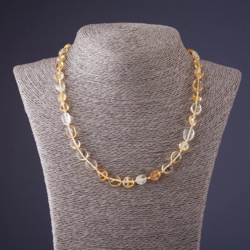 Citrine Necklaces (Bead, faceted) 8×10 mm ±, 45 cm long