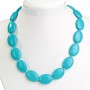 Blue Turquoise Necklaces Oval Beads 18×24 mm, length 46 cm