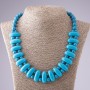 Necklace Cleopatra Turquoise blue (single ) strand 10×25 mm and bead 10mm L50cm